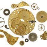 Disassembled clockwork mechanism