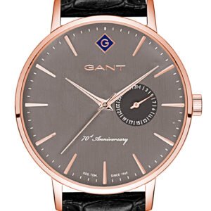 GANT Park Hill III 70th Anniversary Rose Gold Black Leather Strap g105011