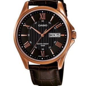 Ανδρικό ρολόι Casio MTP-1384L-1AVEF με καφέ λουράκι