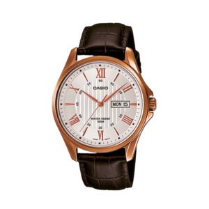 Casio Collection Herren με Καφέ Δερμάτινο Λουράκι MTP-1384L-7AVEF