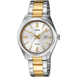 Ρολόι CASIO Collection Με Κίτρινο Χρυσό-Ασημί Ατσάλινο Μπρασελέ MTP-1302PSG-7AVEF