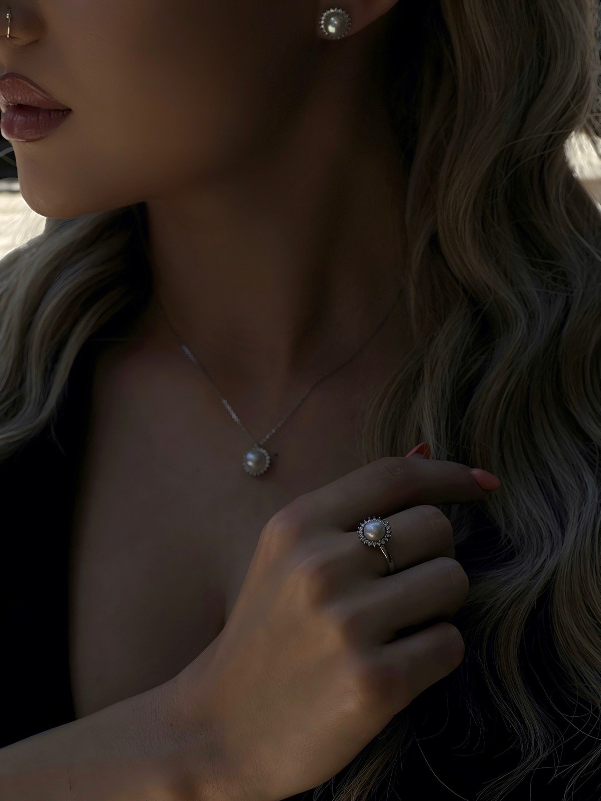 Fa Cadoro Δαχτυλίδι Ασήμι 925 με Μαργαριτάρι & Στεφάνη από Λευκά Ζιργκόν - Image 2