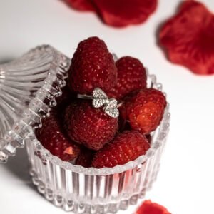 Fa Cadoro Δαχτυλίδι Ασήμι 925 – Διπλή Καρδιά με Λευκά Ζιργκόν