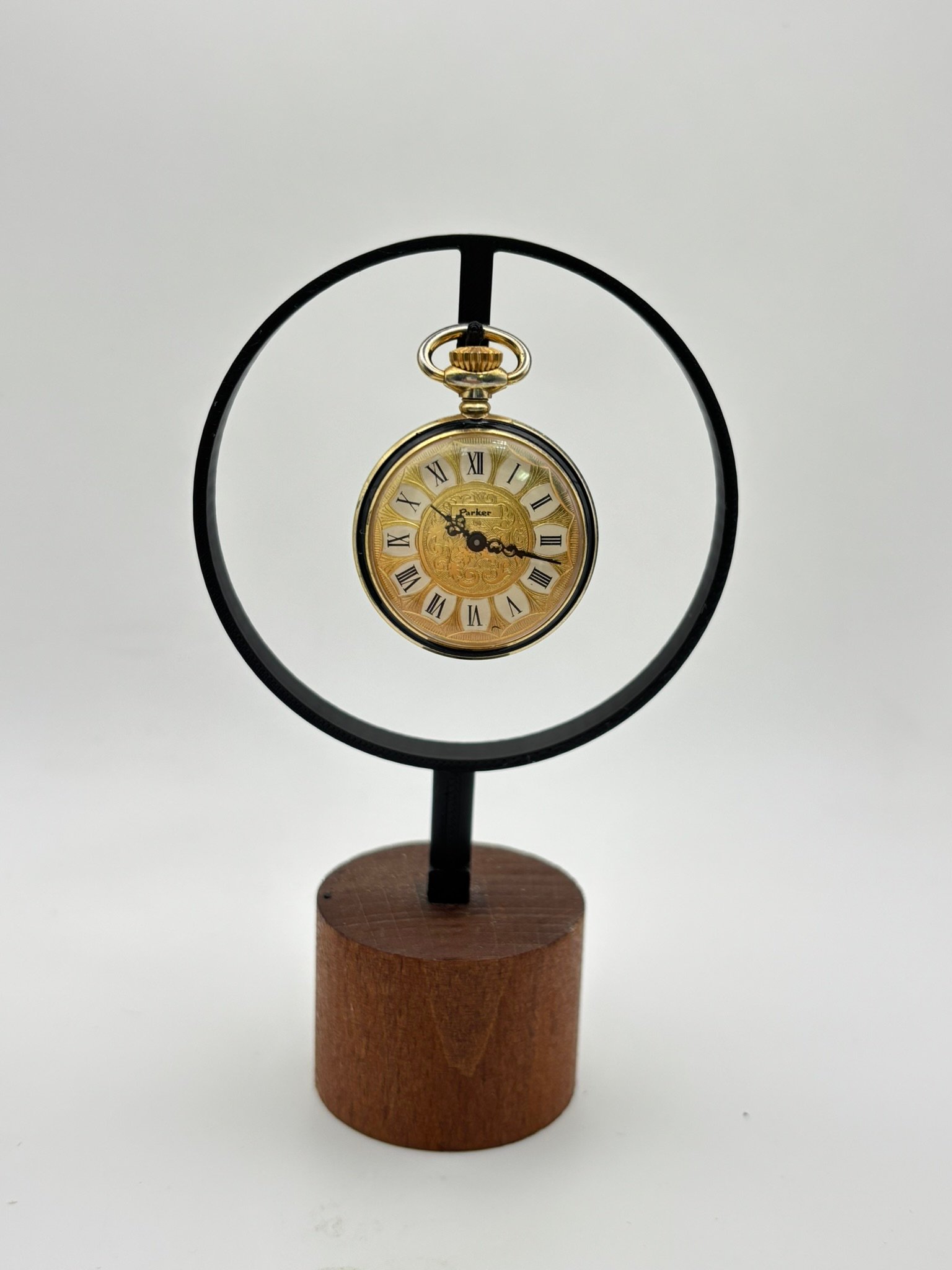 Parker – Vintage Κουρδιστό Ρολόι Τσέπης με εικονογράφηση στο πίσω μέρος