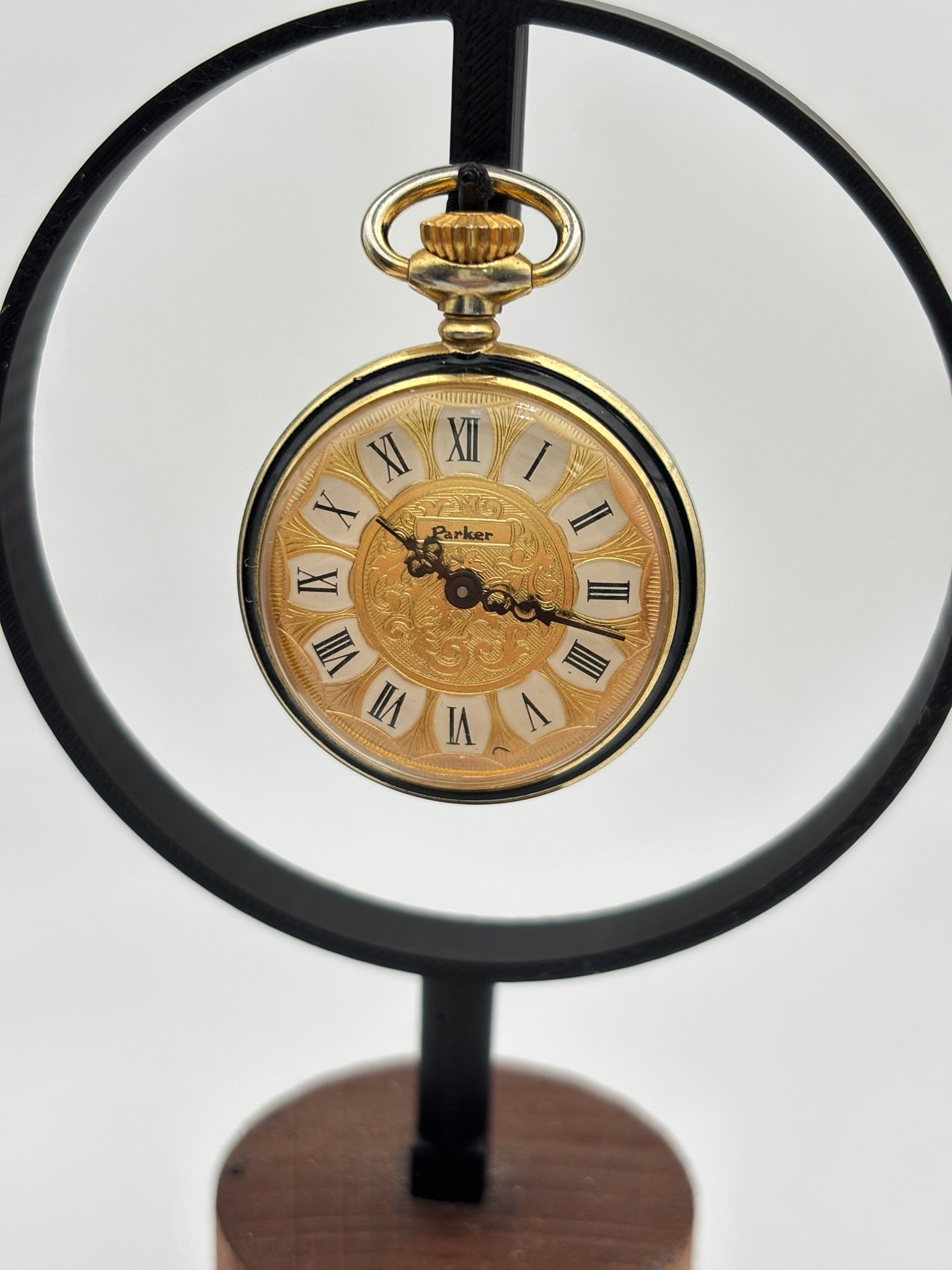 Parker – Vintage Κουρδιστό Ρολόι Τσέπης με εικονογράφηση στο πίσω μέρος - Image 3
