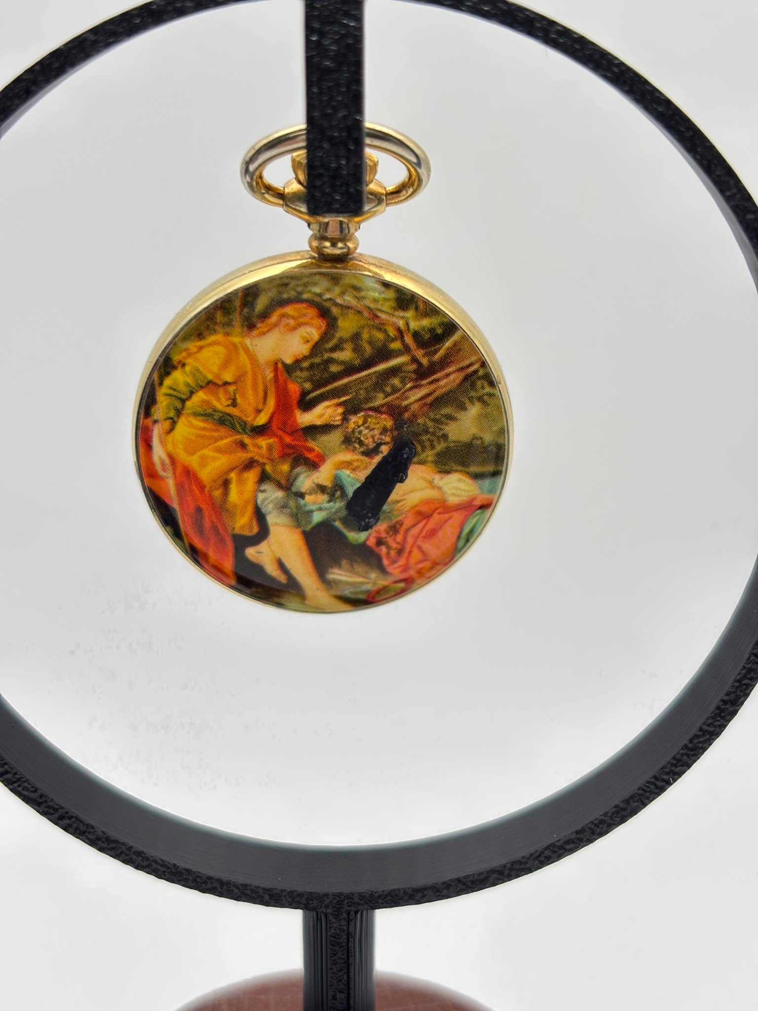 Parker – Vintage Κουρδιστό Ρολόι Τσέπης με εικονογράφηση στο πίσω μέρος - Image 2