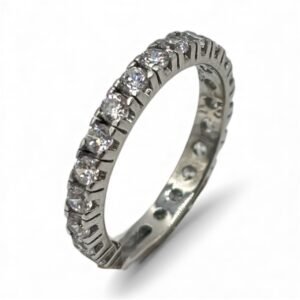 Fa Cadoro Δαχτυλίδι Ασήμι 925 με Λευκά Ζιργκόν – Eternity Line