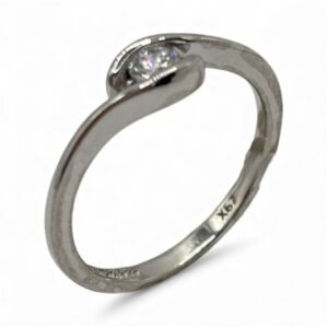 Fa Cadoro Δαχτυλίδι Ασήμι 925 – Modern Solitaire με Πλαϊνή Αγκαλιά