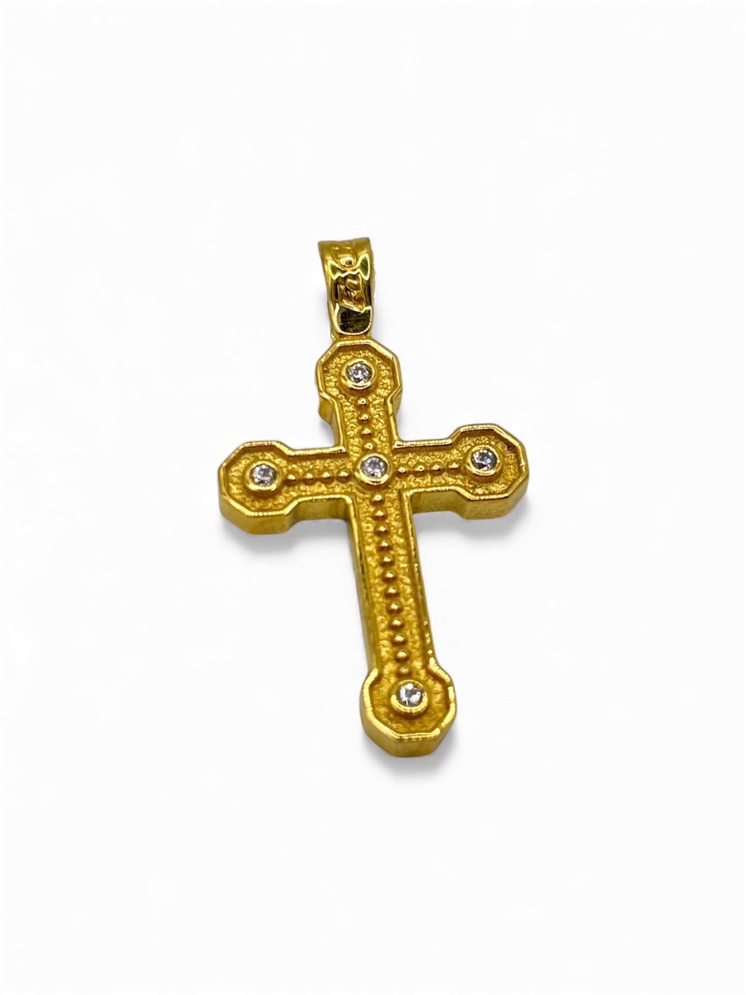 Fa Cadoro Σταυρός Ασήμι 925 Επιχρυσωμένος – Ornate Zircon Cross