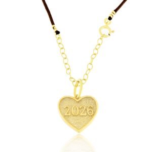 Γούρια 2026 – μενταγιόν 2026 καρδιά – Επιχρυσωμένο – GΙ-026004