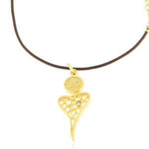 Γούρια 2026 – μενταγιόν καρδιά τρυπητή – Επιχρυσωμένο με Λευκό Ζιργκόν – GΙ-026022