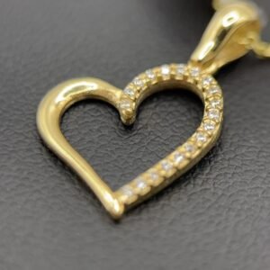 Κολιέ Καρδιά Κ14 με Λαμπερά Ζιργκόν