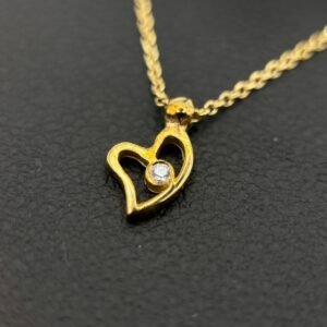 Κολιέ Κ9 Ανοιχτή Καρδιά με Κεντρικό Ζιργκόν